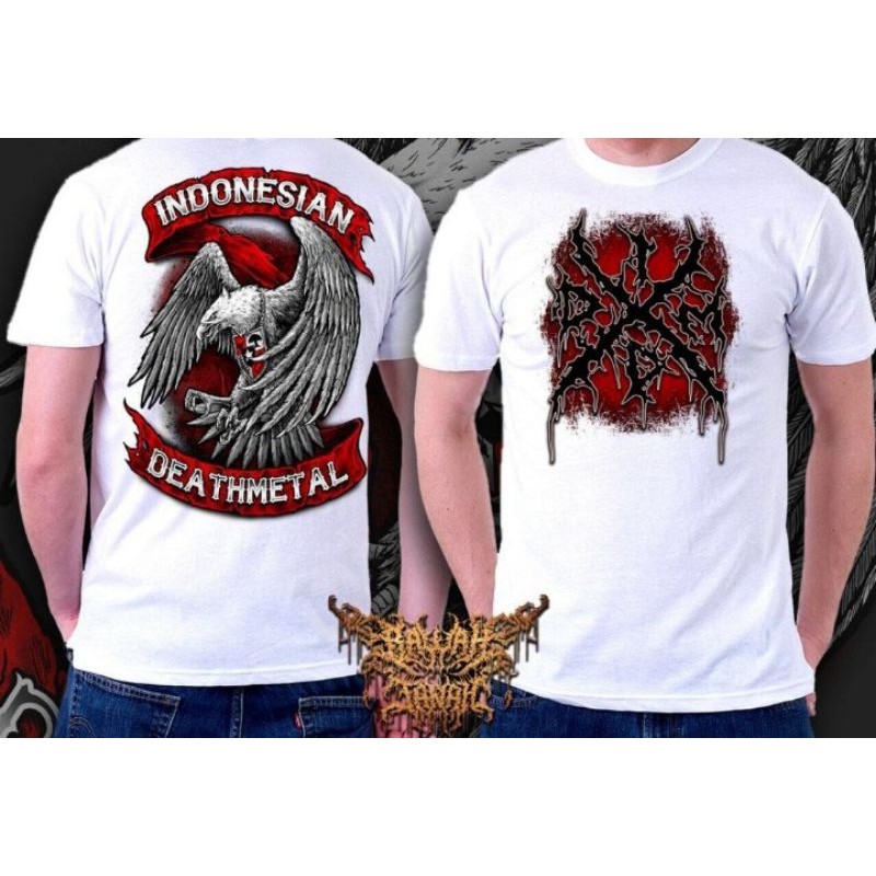 ORIGINAL IDDM Ts Metal LOGO GARUDA White Kaos gaul baju putih viral by Indonesian Death Metal plus B