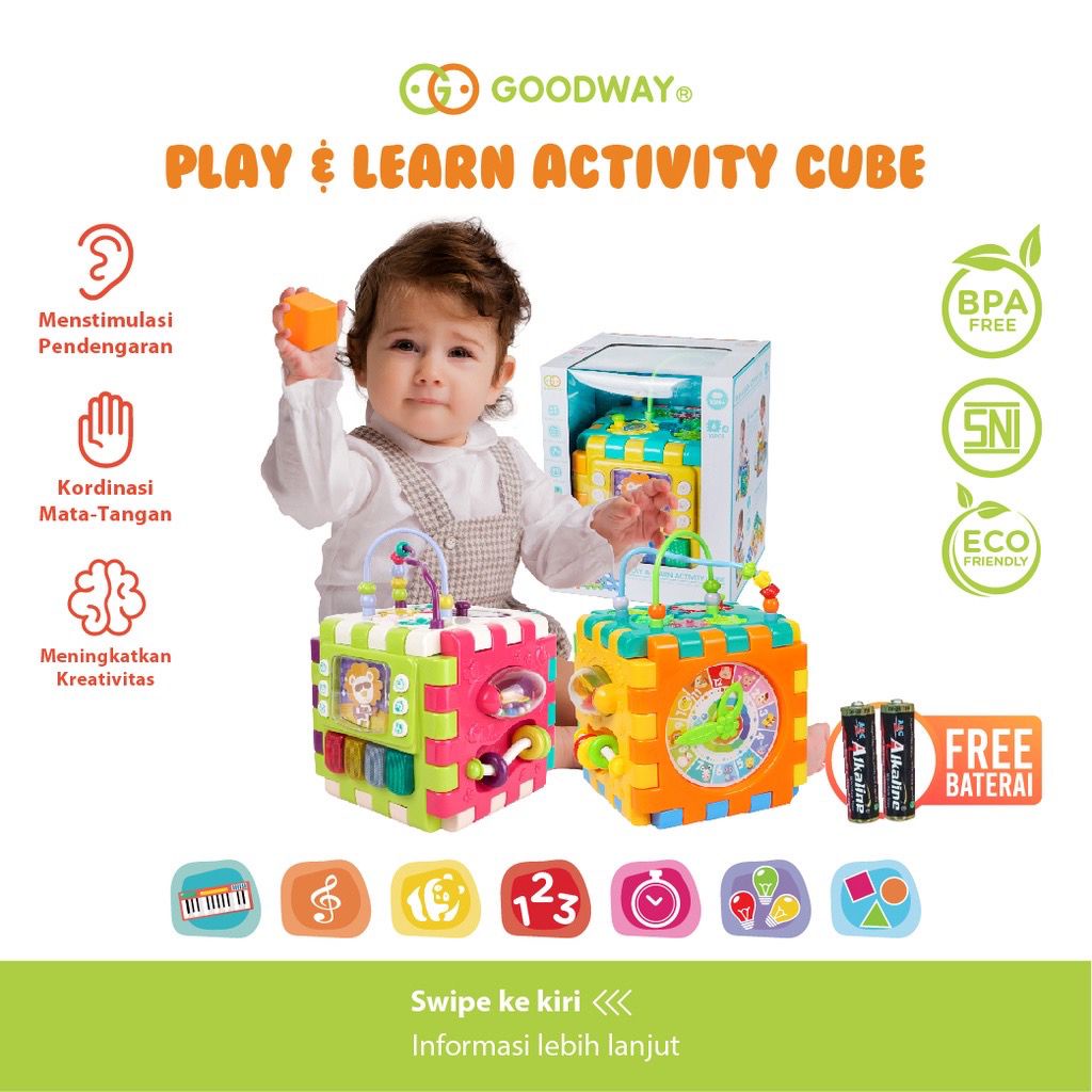 Goodway Play &amp; Learn Activity Cube / Mainan Edukasi Anak Puzzle