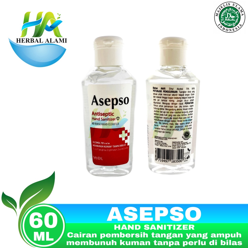 Jual ASEPSO ANTISEPTIC HAND SANITIZER 60 ml Shopee Indonesia