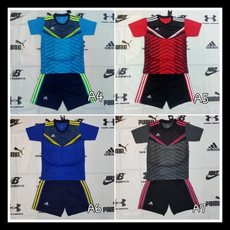 Baju Kaos Futsal/Bola Anak Junior Nike Adidas Puma + Nama Nomor Kode 212