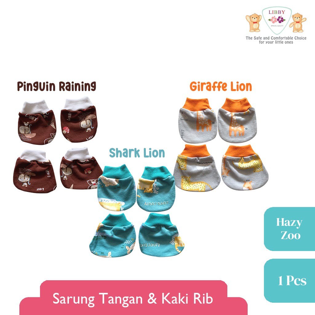 LIBBY Sarung Tangan &amp; Kaki Motif Hazy Zoo