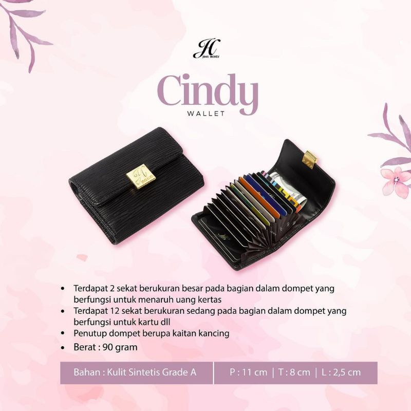 CINDY WALLET CARD HOLDER DOMPET KARTU PENDEK MUAT BANYAK GANTUNGAN JIMSHONEY IMPORT