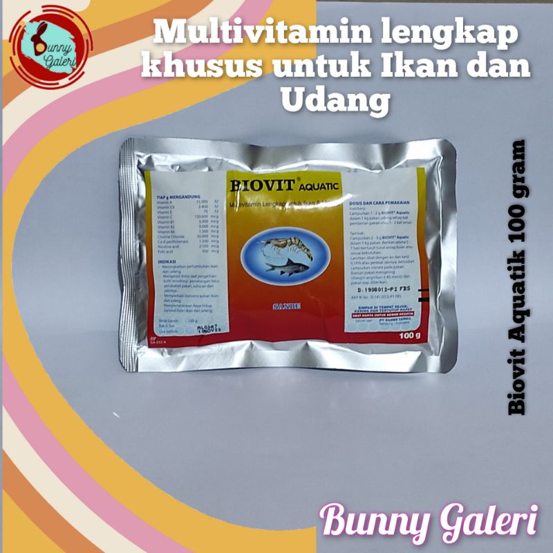 BIOVIT AQUATIC 100 gram, Multivitamin untuk ikan dan udang