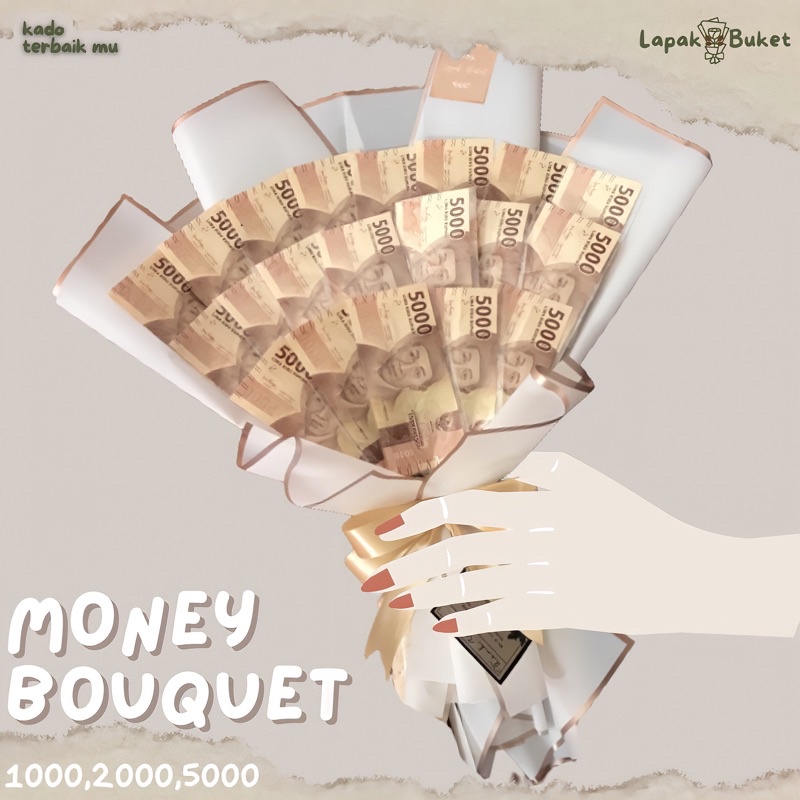 Money Bouquet, Buket uang ASLI Nominal 1000, 2000, 5000 | Hadiah wisuda, Ulang Tahun, Anniversary