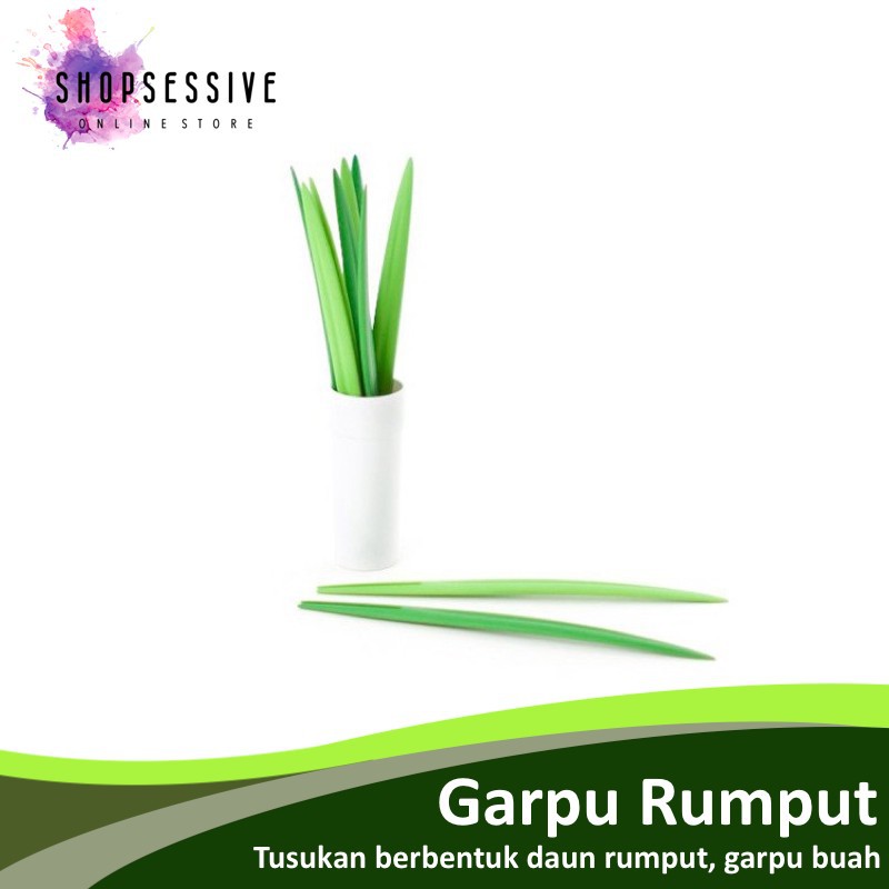Shopsessive Garpu Buah Rumput/Garpu Buah Kreatif/Garpu Rumput/Garpu Lucu/Garpu Unik/Garpu Dessert