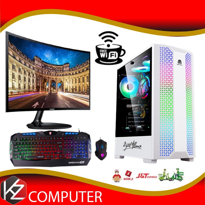 PC Gaming Lengkap Intel i7 10700F / VGA RTX 3050 8GB DDR6 / RAM 32GB / SSD / Monitor 24 INCH