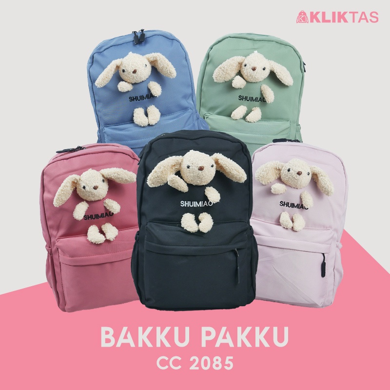 [KLIKTAS] Tas Ransel Perempuan Korea Bakku Pakku 2085 Backpack Sekolah Kuliah Pelajar Mahasiswa