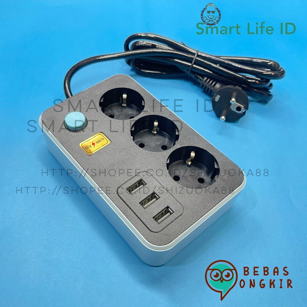 Stop Kontak Colokan Multiguna Multifungsi Kabel Power Socket High Quality Power Outlet 3 USB PORT YS