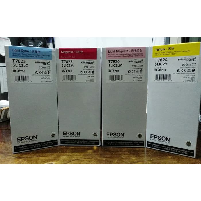 TINTA CATRIDGE EPSON SL D700 T782 T7821 T7822 T7823 T7824 T7825 T7826