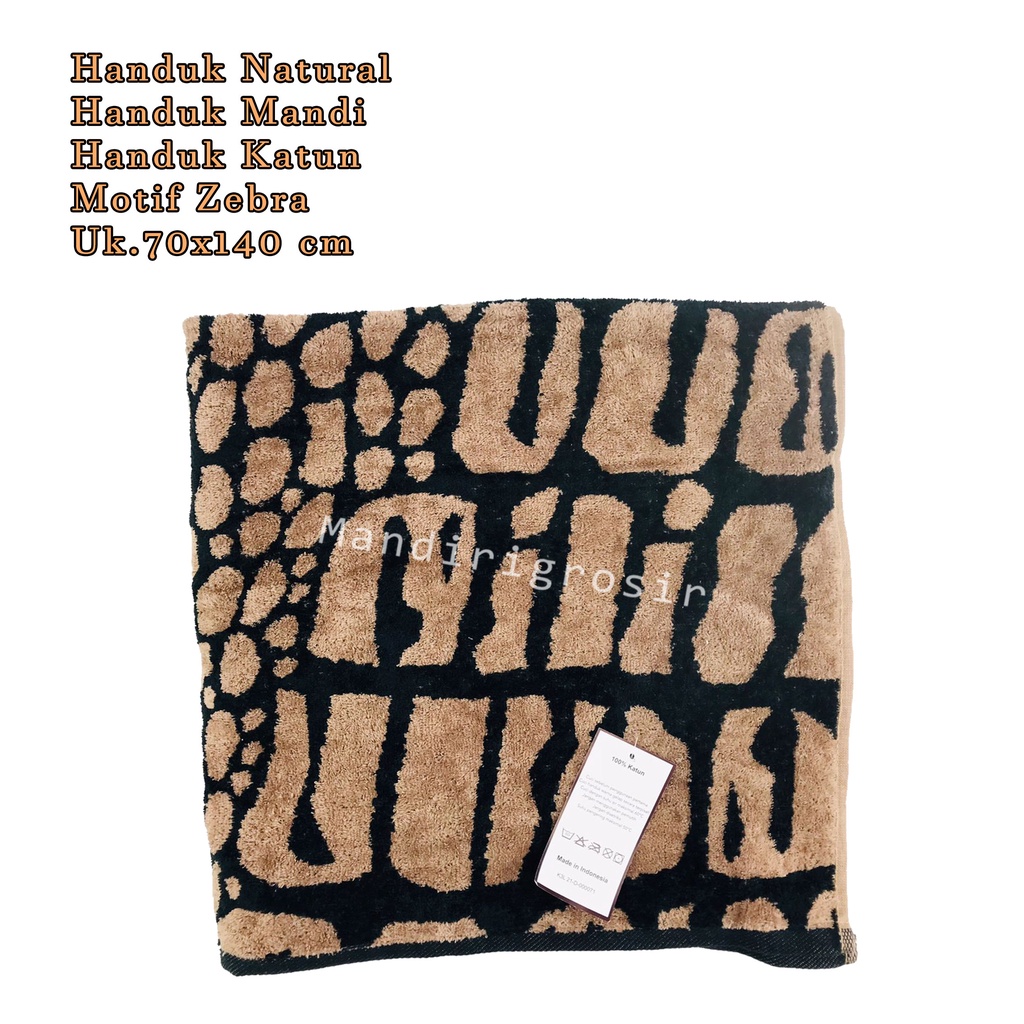 Handuk Mandi *Handuk Natural * Handuk katun * Motif Zebra * Uk.70x140 cm