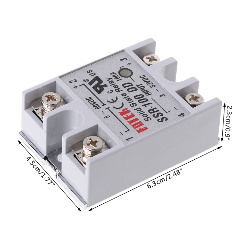 Bt SSR-100 DD Modul Relay Solid State 100A 3-32V Untuk Input DC 5-60V Untuk Output DC