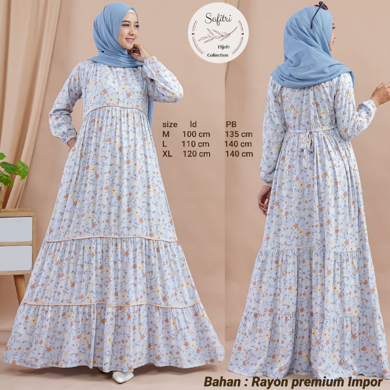 Gamis Rayon Premium Impor by ORI SAFITRI Size M L XL