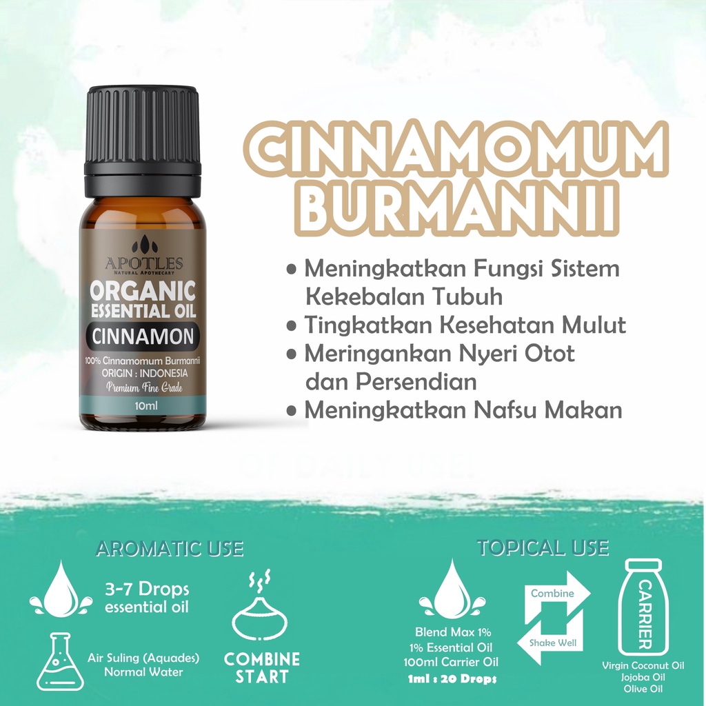 Cinnamon Essential Oil - Minyak Aromaterapi Kayu Manis Cinnamon Bark Essential Oil 10ml