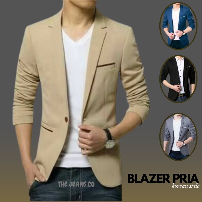 Jas Pria Korean style Premium/ Blazer Cowok Remaja Kekiniaan/ Jas Cowok Semi Formal  Original/ Jas H