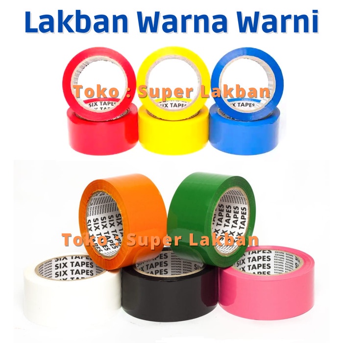 Lakban Warna Warni Bening 48mm x 72yard 65 Meter Ukuran Pasti Pas Berkualitas