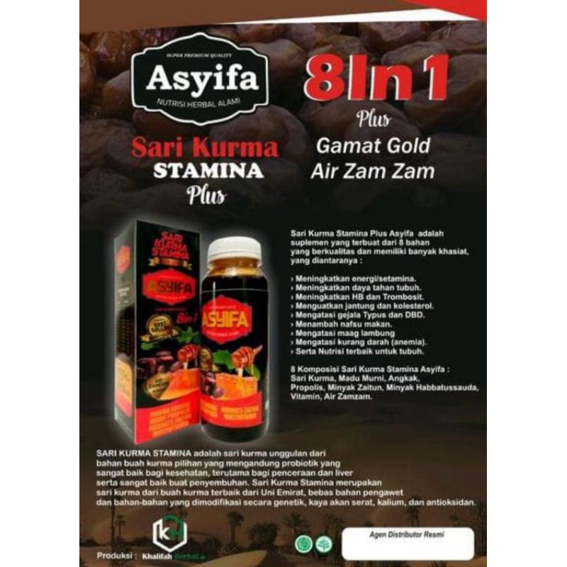 Sari Kurma Angkak Stamina Asyifa 8 in 1 Plus Air Zam Zam