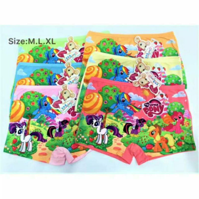 Celana Anak Boxer Cewek M-L-XL harga per 6 pcs