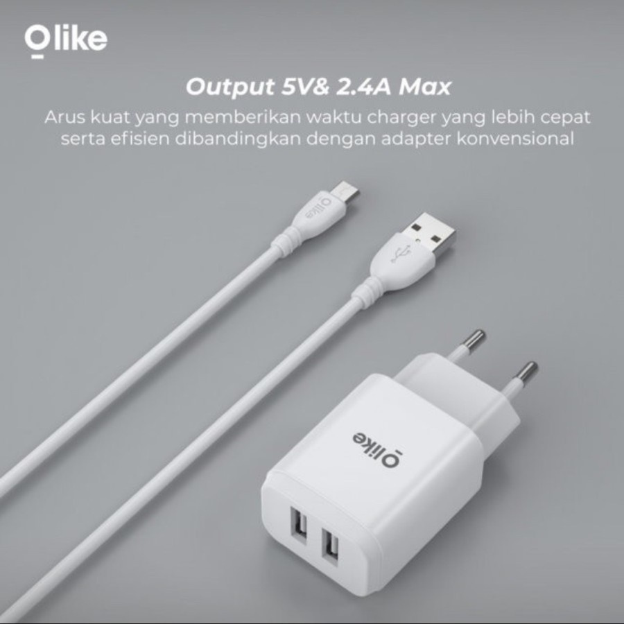 CHARGER OLIKE MICRO 2 USB 2.4A C201 FAST CHARGING