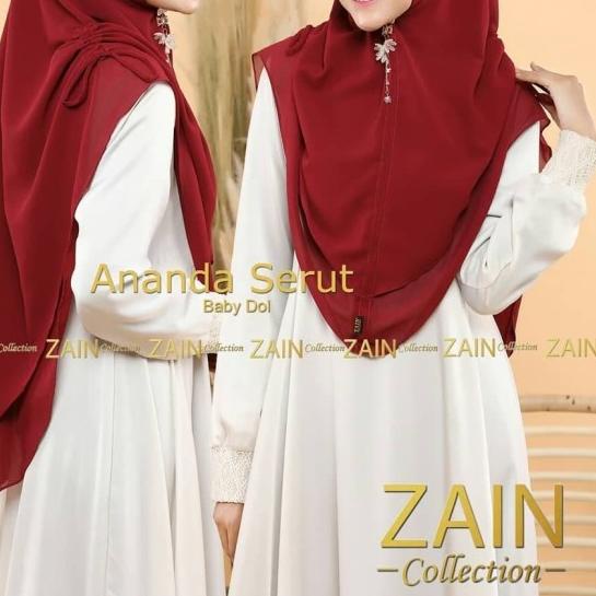 ➹ Jilbab Hijab Khimar Ceruti Naysila Khimar Serut Instan Syari Jumbo ✿