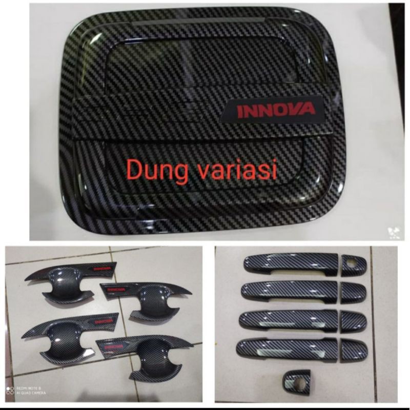 paket outer handle dan tank cover grand Innova 2005-2015 carbon