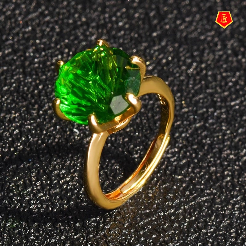 [Ready Stock]Fashion Exquisite Colored Gems Open Ring for Women