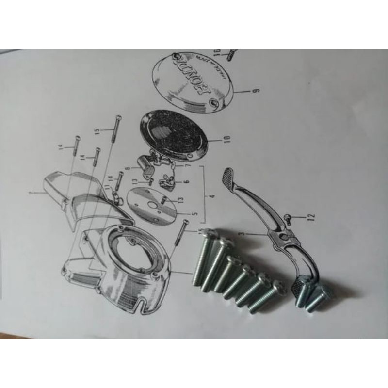baut blok magnet & tutup gear c50 c70 pispot double stater
