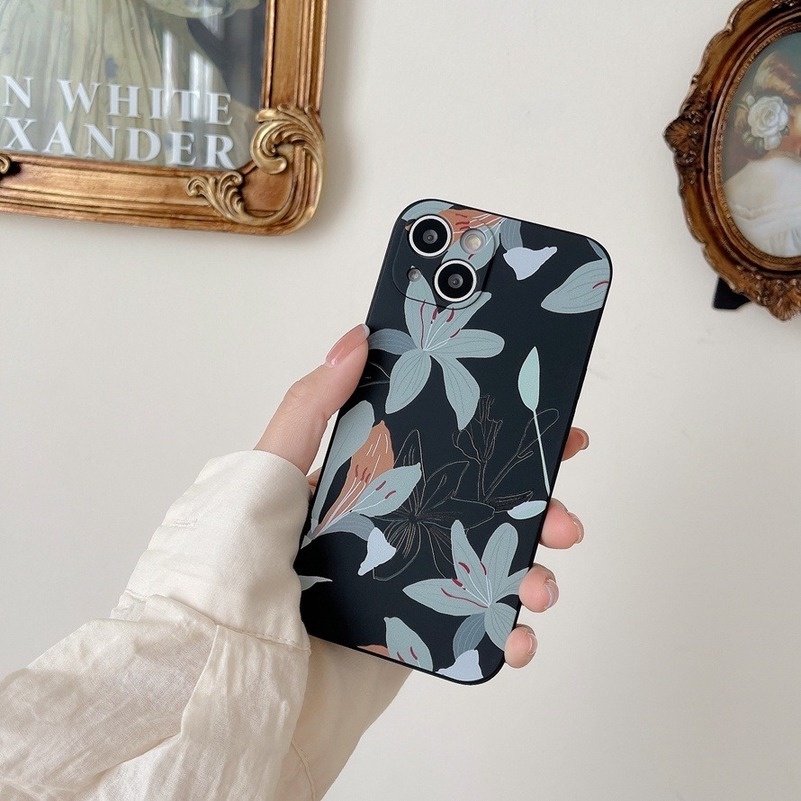 Soft Case Silikon TPU Desain Bunga Untuk iPhone 14 11 12 13 Pro Max Xr X Xs Max Se 2020 7P 8P iPhone 7 8 6 6s Plus Fashion Flower Precision Hole Soft TPU Phone Case