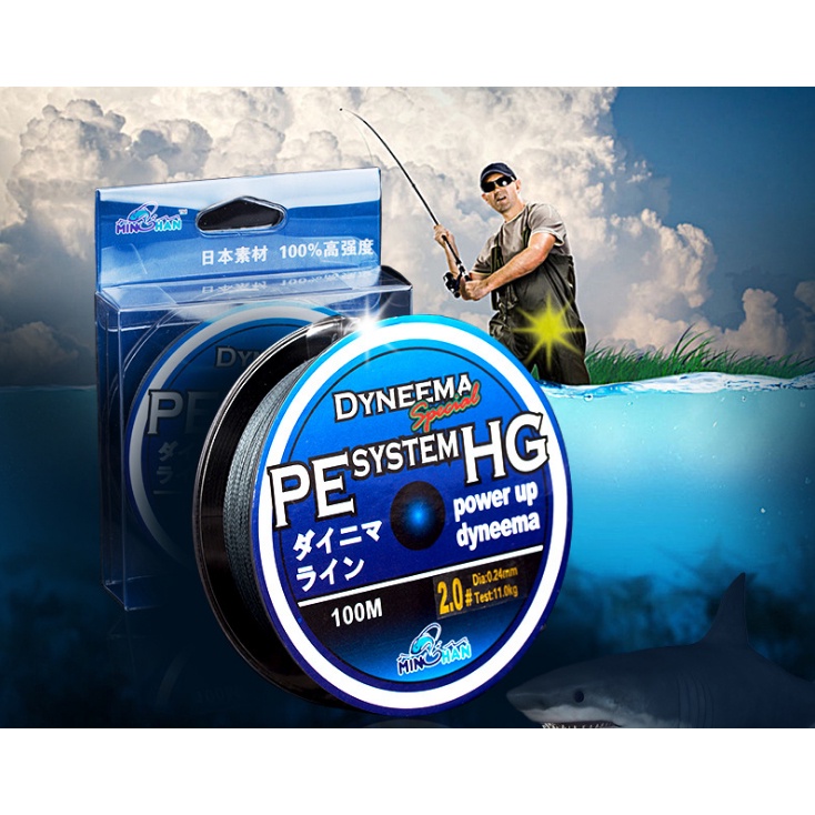 Senar Pancing Benang Tali Memancing Braid Line 0.6 100 Meter Murah - Abu abu