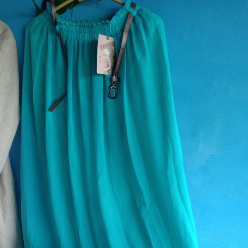 rok panjang hijau-tosca (new)