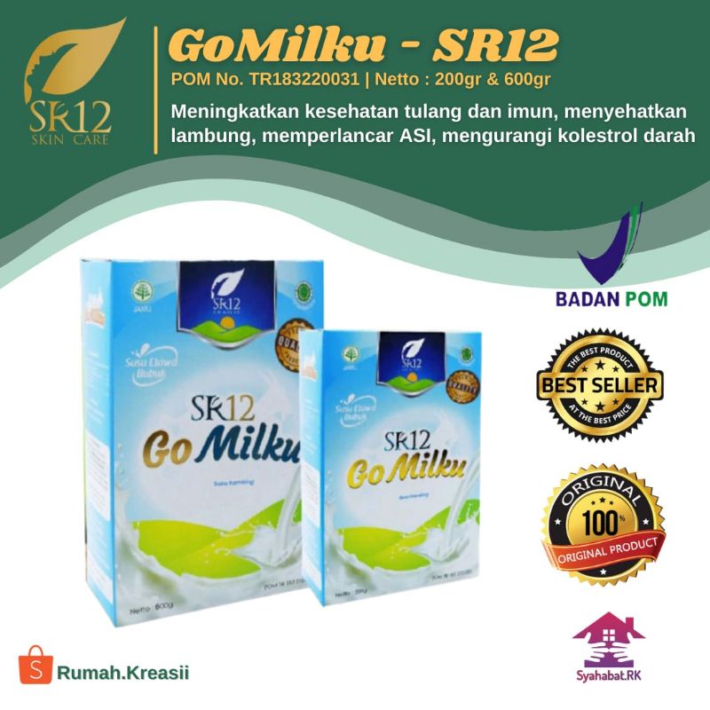 

SR12 Go Milku Susu Etawa Terbaik / Gomilku Susu Kambing Kualitas Premium / Goat Milk Susu Bubuk BPOM