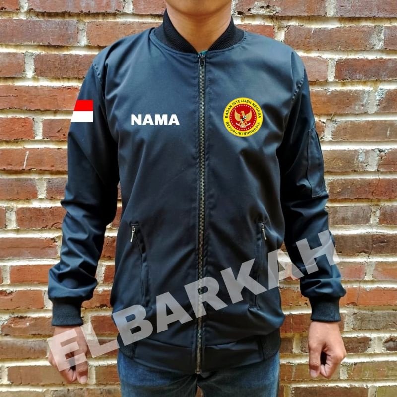 JAKET BOMBER LOGO BADAN INTELEJEN NEGARA RI JAKET BOMBER BISA CUSTOM LOGO SENDIRI jaket bomber waterfroop jaket bomber terbaru