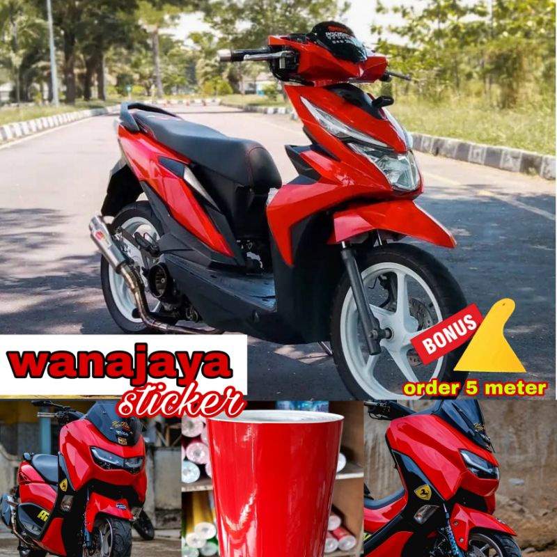 STIKER SKOTLET MOTOR WARNA MERAH / SKOTLET MOTOR WARNA MERAH FERARI / SKOTLET MERAH GLOS / MERAH DOF
