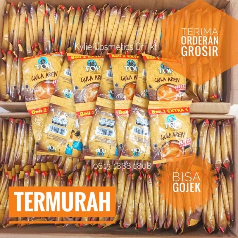 [ 1 KARTON 180 SACHETS ] Top Kopi Gula Aren Kopi Sachet Instant Renceng Top Coffee 22gr 22 gr ORIGINAL WINGS FOOD