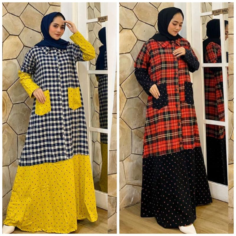 Dress Gamis Panjang Long Flanel by NOZ NEW OZ Original