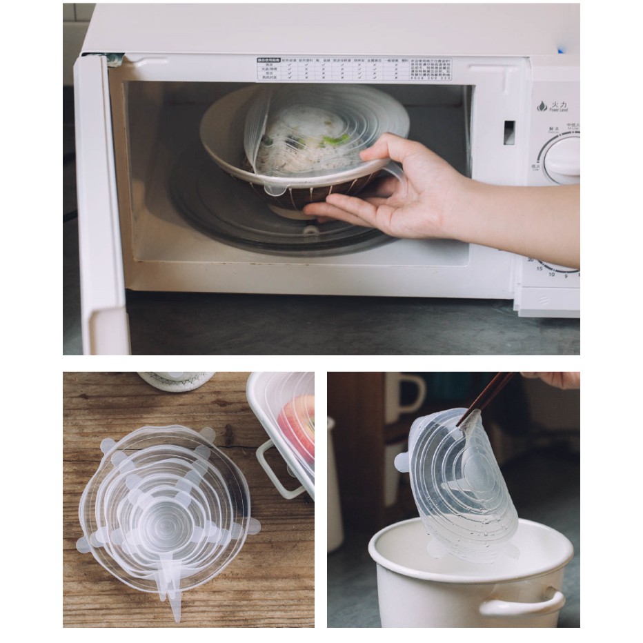 FYGALERYSURABAYA  HL0099 Penutup Makanan Silikon 6 In 1 Elastis Food Cover Silicone Mangkok Gelas Reusable