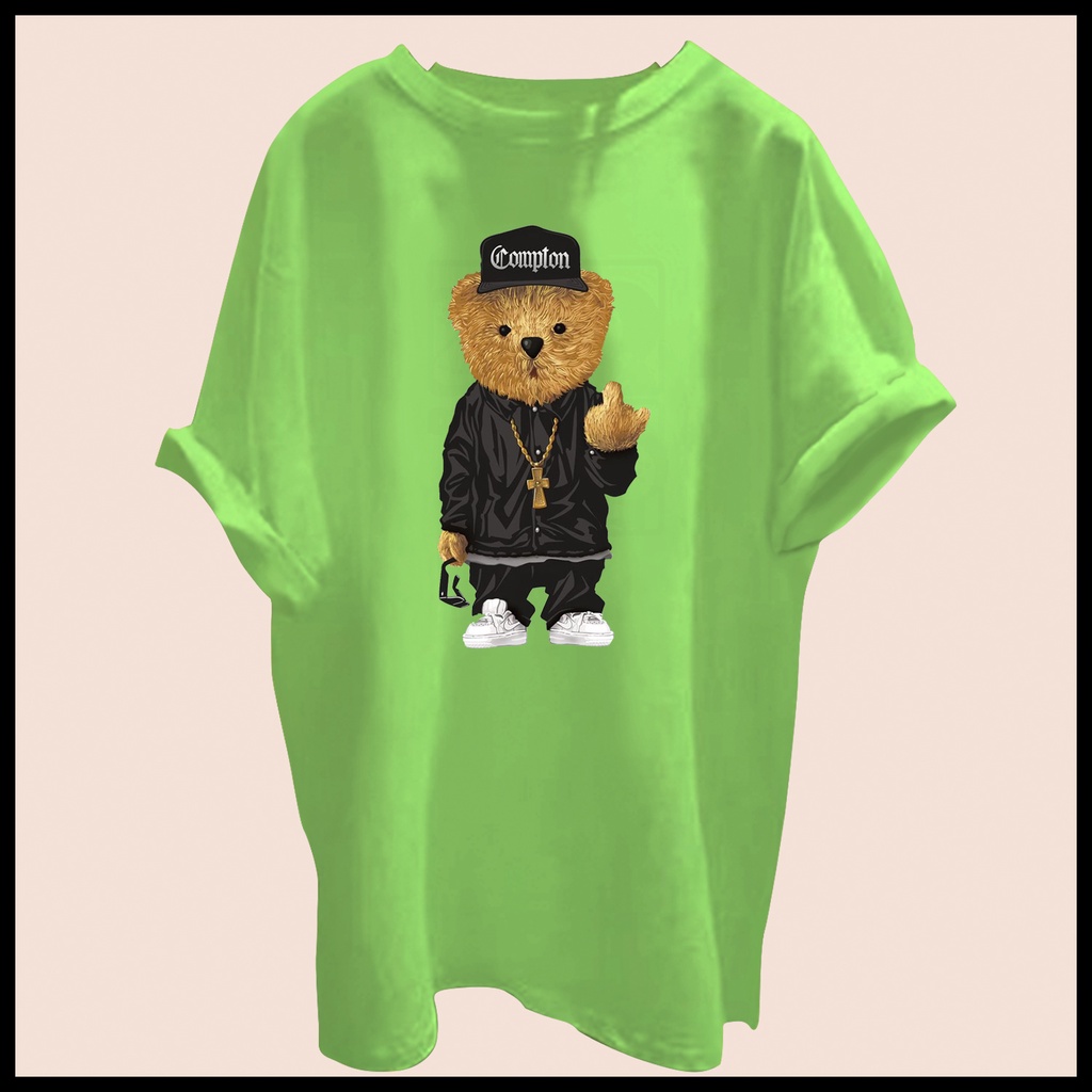 CALVIERO SHOP - BAJU KAOS ATASAN WANITA BAD BEAR PRINT