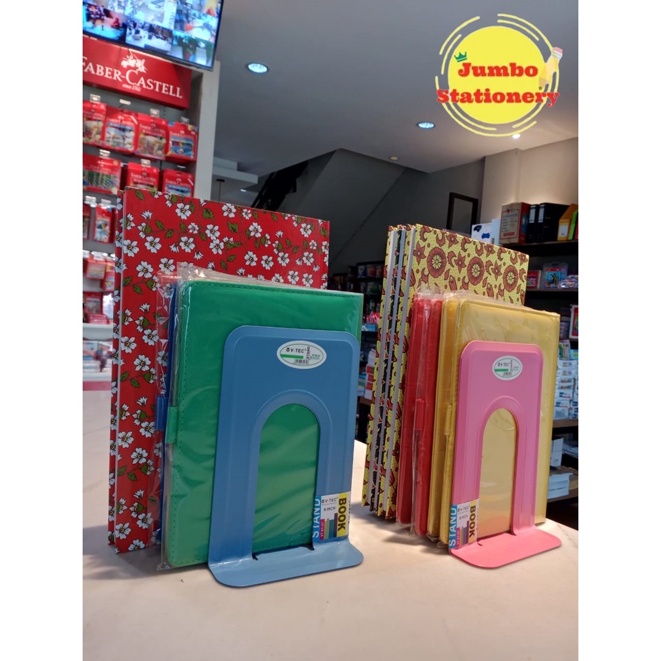 PEMBATAS BUKU BESI BOOKEND HOLDER PENYANGGA SANDARAN BUKU MEJA 7 INCH