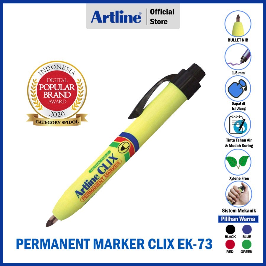 

Spidol Permanent ARTLINE CLIX Marker Clicker EK-73