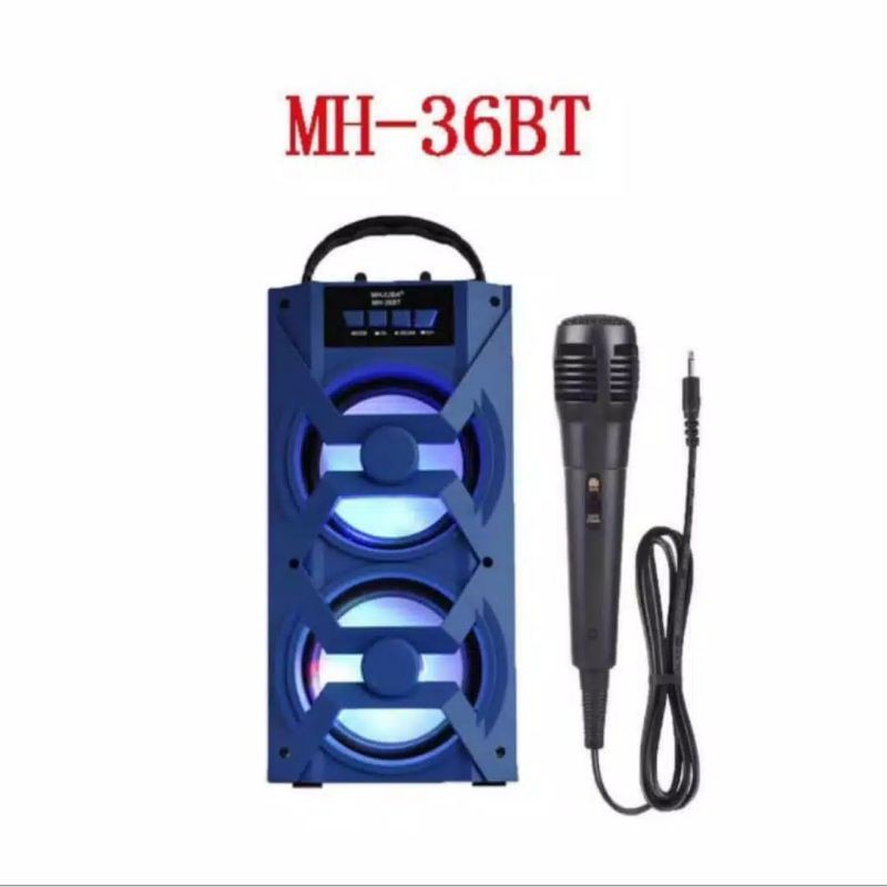 Speaker Bluetooth MH 36BT Bonus Mic/Speaker Karaoke MH-36BT SUPER BASS