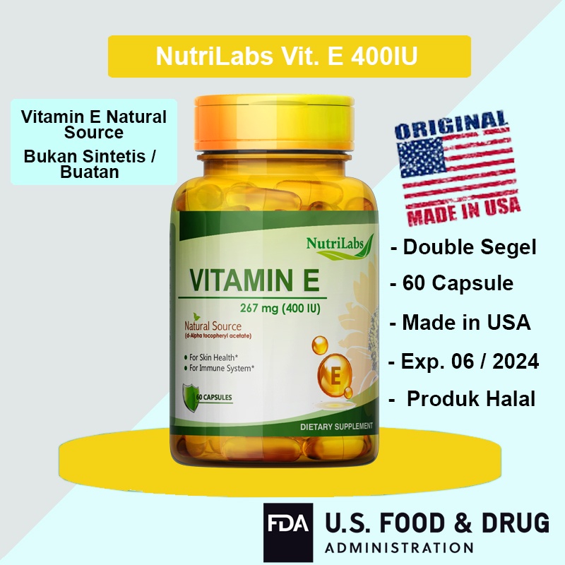 Vitamin E 400 IU Nutrilabs Puritan Puritan's Pride Made In USA 100% Original !