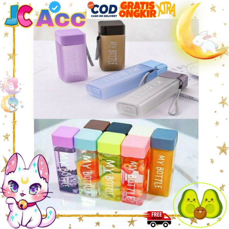 JC ACC Bo361 My Bottle Petak Doff / Botol Persegi / Botol 500 ml / Botol Minum