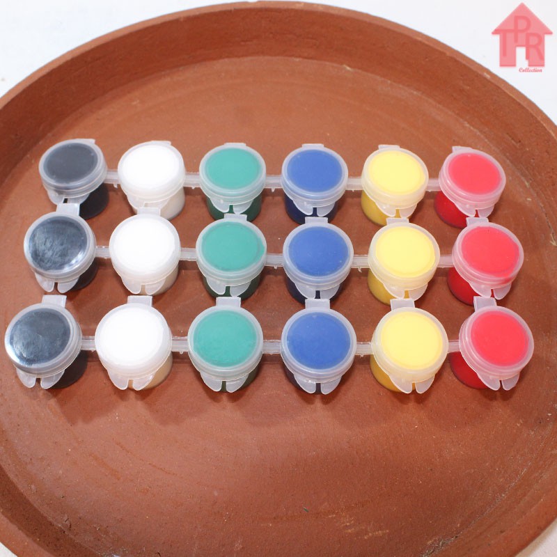 Cat Akrilik Untuk Prakarya Tanah Liat - 6warna x 5mL.