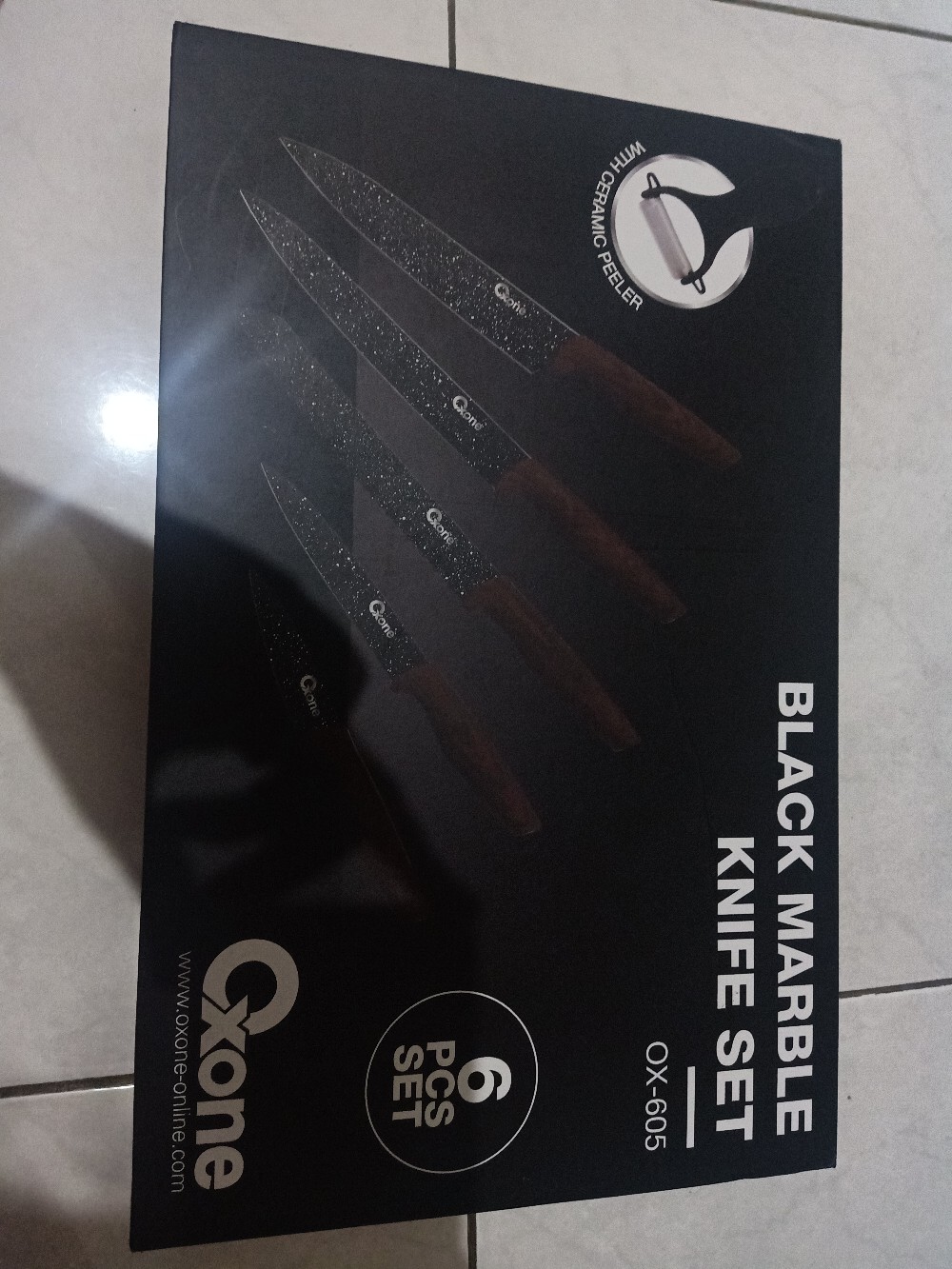 Oxone Pisau Set Marble Ox 605- Oxone Black Marble Knife Set Ox-605 - Pisau Set Oxone