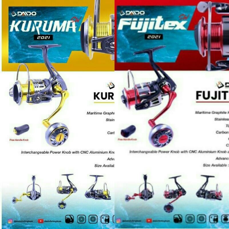 Reel daido fujitex sw daido kuruma sw 1000 2000 3000 4000 power handle