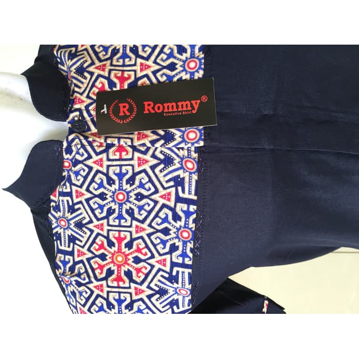 Fashion Muslim - Atasan - Baju Koko Kemeja \\U002F Baju Koko Muslim Pria Exe - Biru Dongker Kombinasi