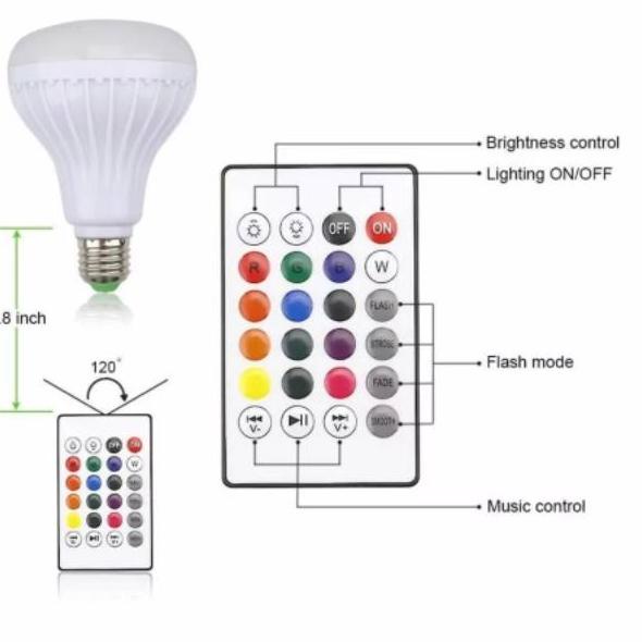Original LAMPU MUSIK bloetooth Bohlam Speaker Musik Bluetooth 2 in 1 - Lampu Speaker LED blutut ??