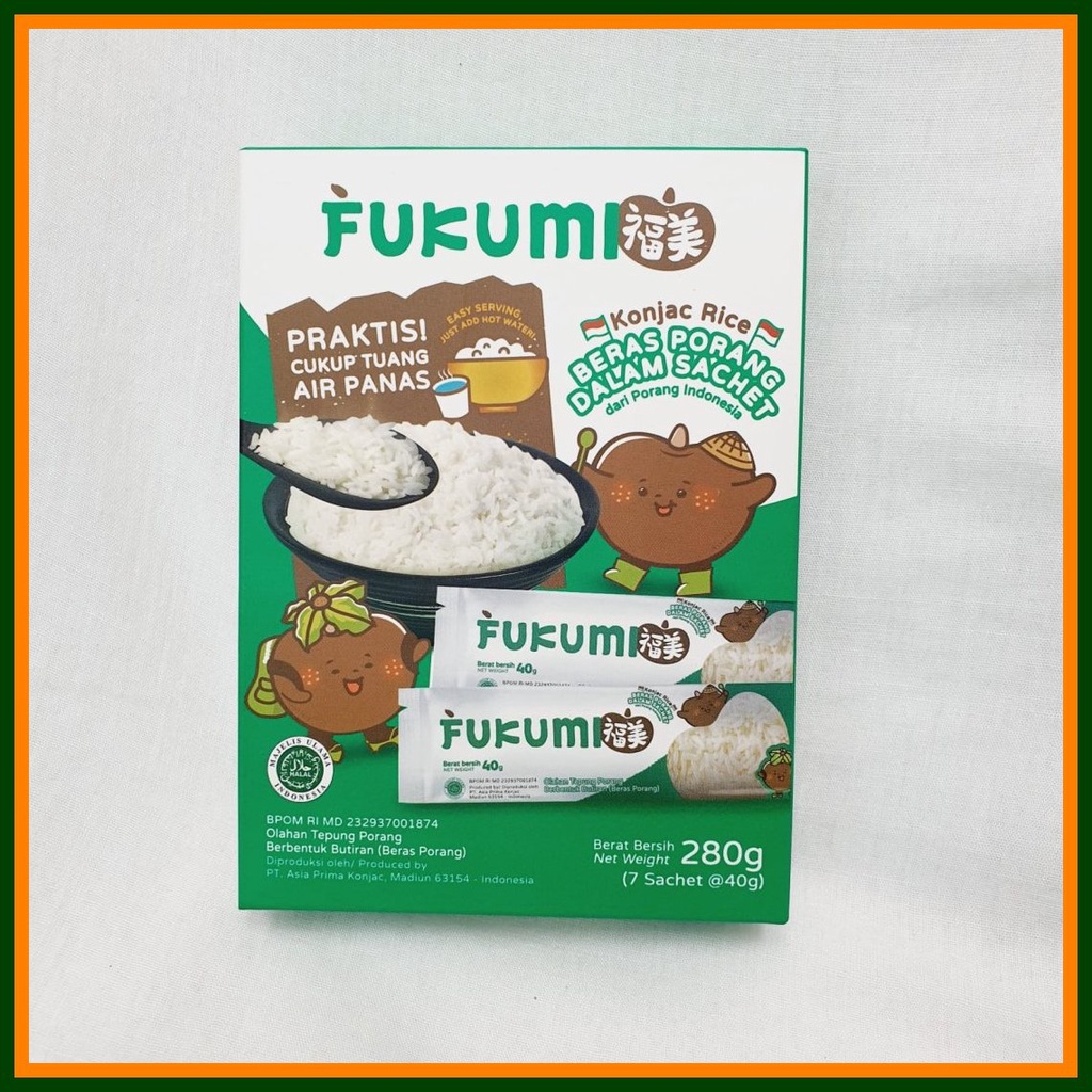 

Fukumi Beras Porang / Konjac Rice Box 280 gram gr Sehat Diet Rendah Kalori