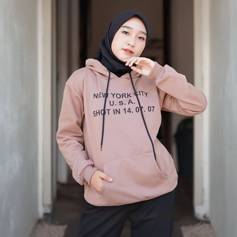 COD- NEW YORK CITY Sweater Fleece Asli / Hoodie Wanita Terkini /  SWEATER CEWE TERMURAH-1