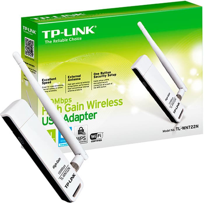 WIRELESS USB 2.0 ADAPTER HIGH GAIN 150MBPS TP-LINK TL-WN722N