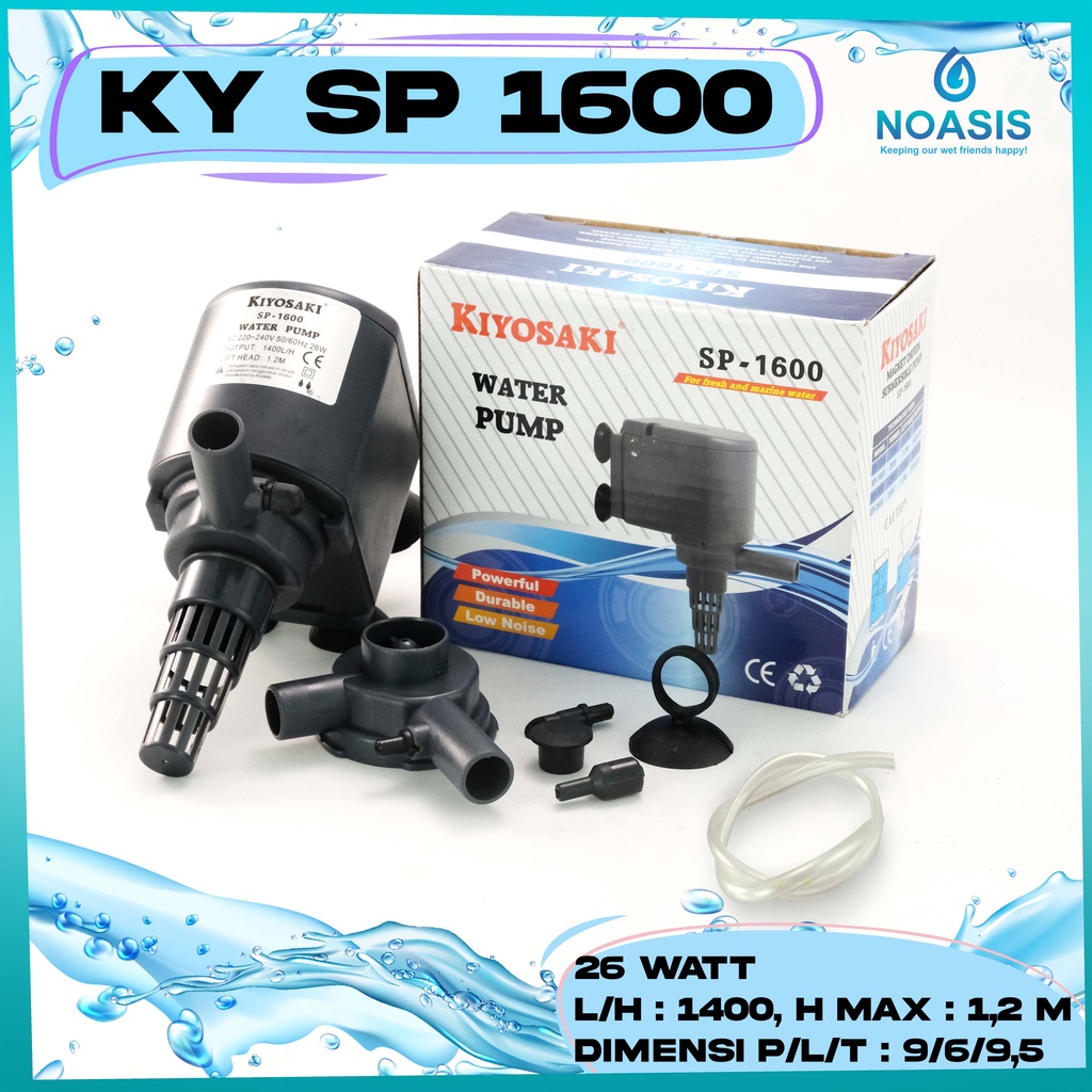 POMPA AIR CELUP AQUARIUM KIYOSAKI SP 1600 SUBMERSIBLE PUMP